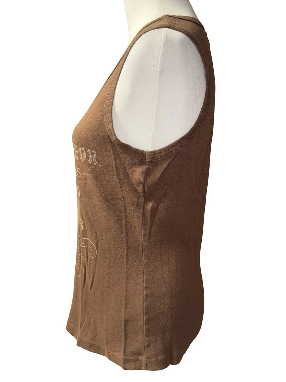 Harley-Davidson Women's Brown Sleeveless Logo Tank Top Sz XL - Picture 3 of 7